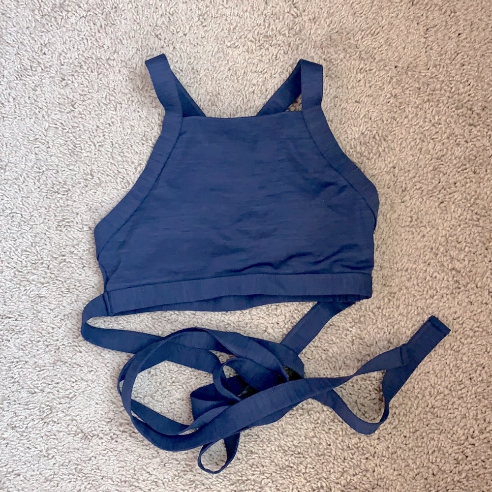 Lorna Jane Navy Sport Bra with tie size XS